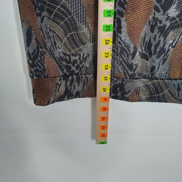 Lapis Women’s L Tunic top Semi Sheer ined Animal Print Ruched 3/4 Sleeve Large - Picture 3 of 9
